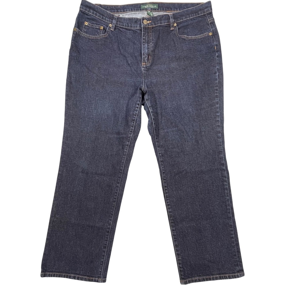 Lauren Ralph Lauren Dark Wash Classic Straight Leg Jeans Women 18W